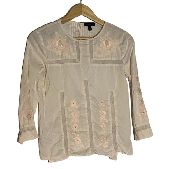 J.Crew Pink Eyelet Lace Blouse - Picture 2 of 6